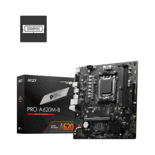 MSI PRO A620M-B AMD A620 Chipset AM5 mATX Motherboard